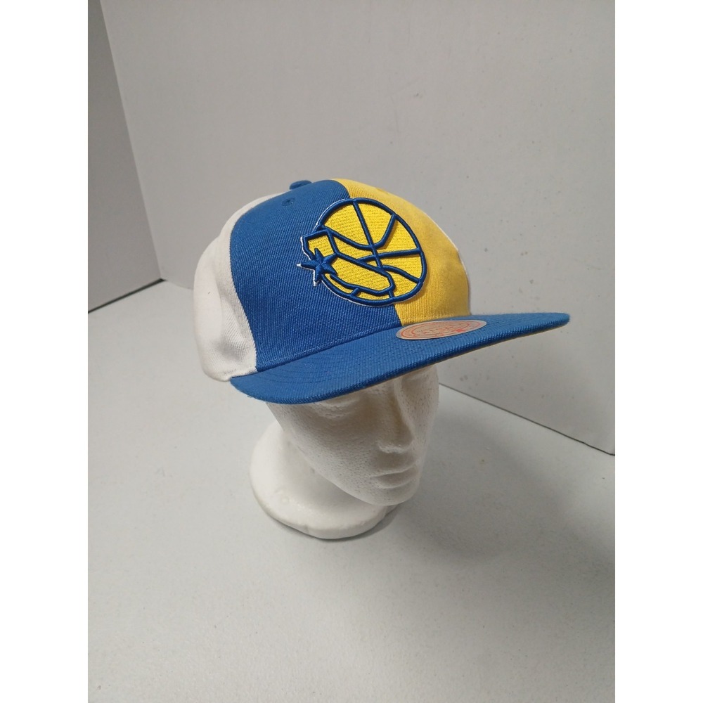 Golden State Warriors Cap Hat Adjustable Snapback Blue‎ Gold Mitchell & Ness